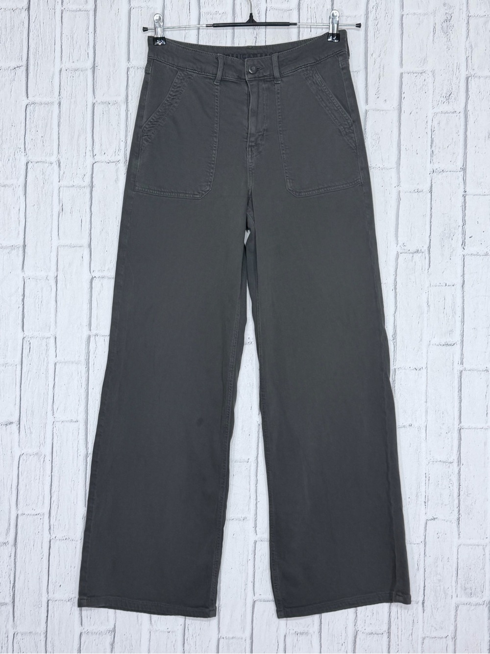 🩶 American Eagle Real Good Super High Rise Wide Leg Pants Gray Size 6